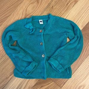 Janie and Jack 100% cotton green cardigan, size 4